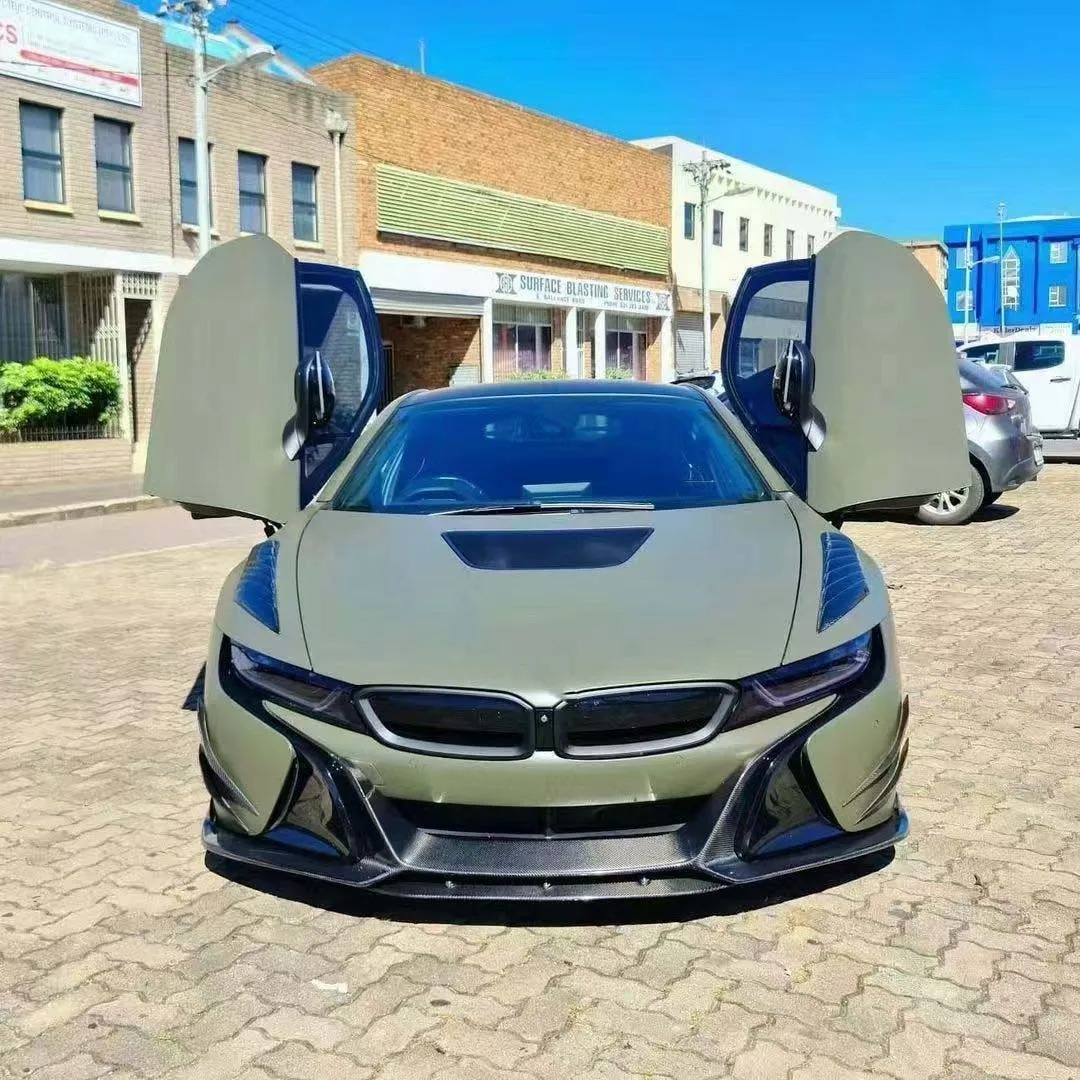 For  I8 EB Style Carbon Fiber Body Kits Spoiler Front Lip Diffuser Side Skirts